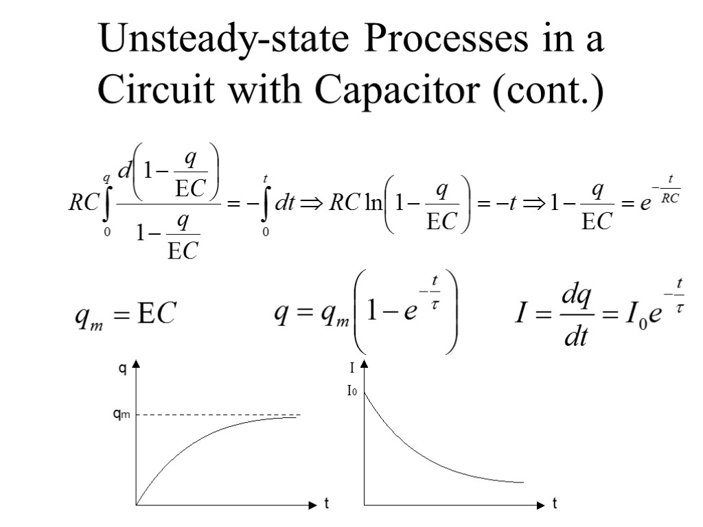 Unsteady-state Processes in a Circuit with Capacitor (cont.)